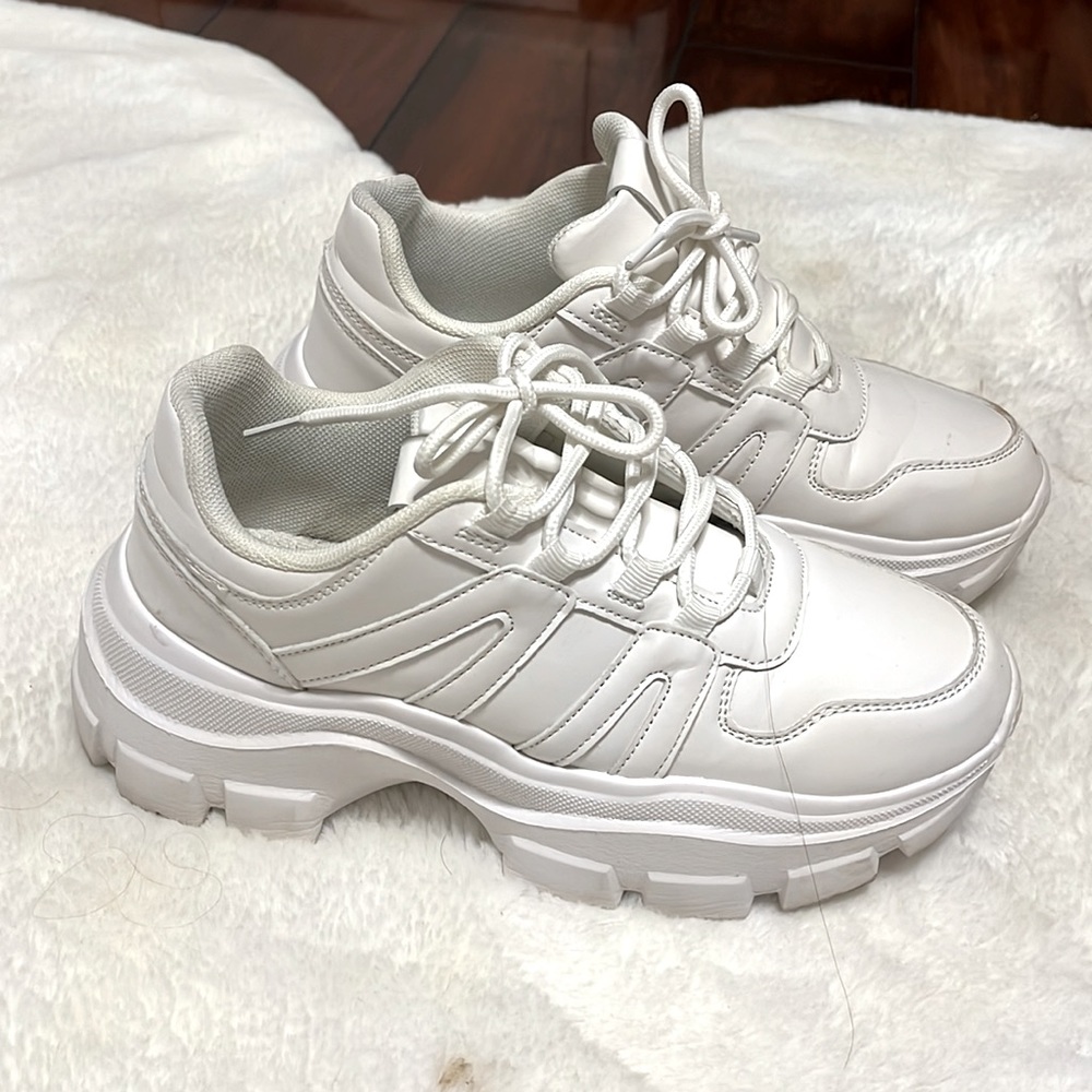 White tennis chunky shoes!